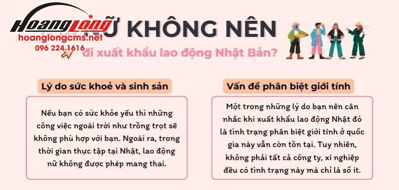 Nữ có nên đi xuất khẩu Nhật Bản không